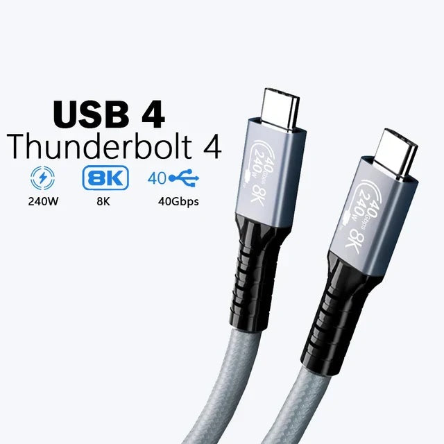 Pisen BoostUp Thunderbolt 4 USB-C to USB-C Cable (1M) Black - USB4 - 40Gbps,240W,8K/60Hz,4K Video Edit, Best for Laptop, iPhone, iPad, Samsung Galaxy Pisen BoostUp Thunderbolt 4 USB-C to USB-C Cable (1M) Black - USB4 - 40Gbps,240W,8K/60Hz,4K Video Edit, Best for Laptop, iPhone, iPad, Samsung Galaxy
